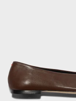 Best Aeyde Kirsten Leather Ballet Flats Moka Nappa