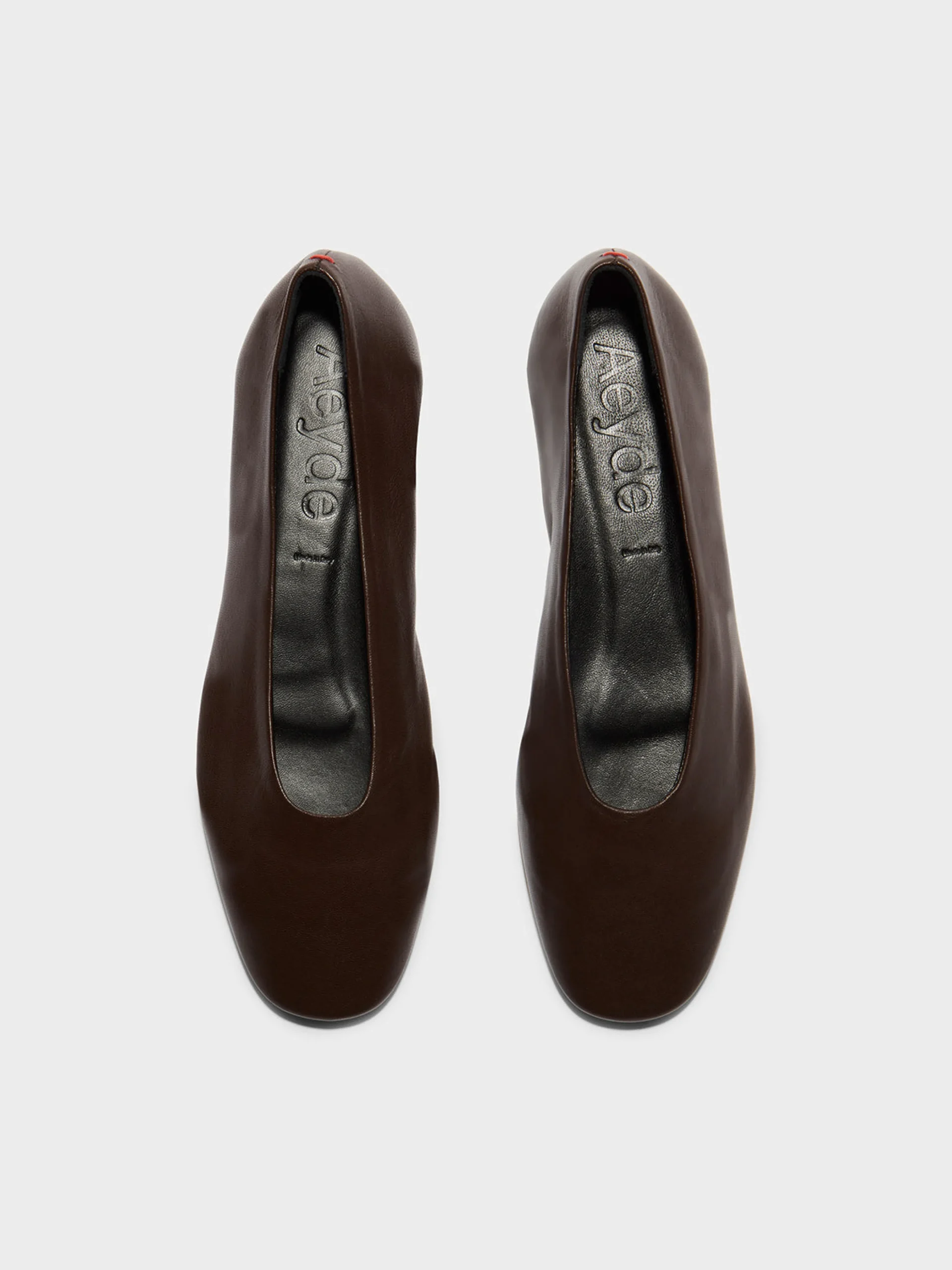 Best Aeyde Kirsten Leather Ballet Flats Moka Nappa