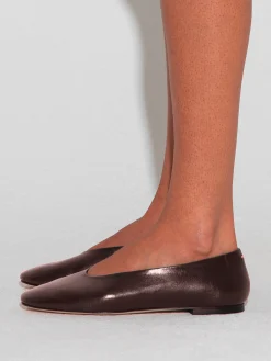 Best Aeyde Kirsten Leather Ballet Flats Moka Nappa