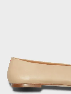 Sale Aeyde Kirsten Leather Ballet Flats Latte Nappa