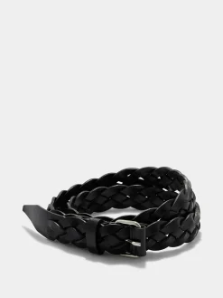 Outlet Aeyde Knox Woven Leather Belt Black Calf