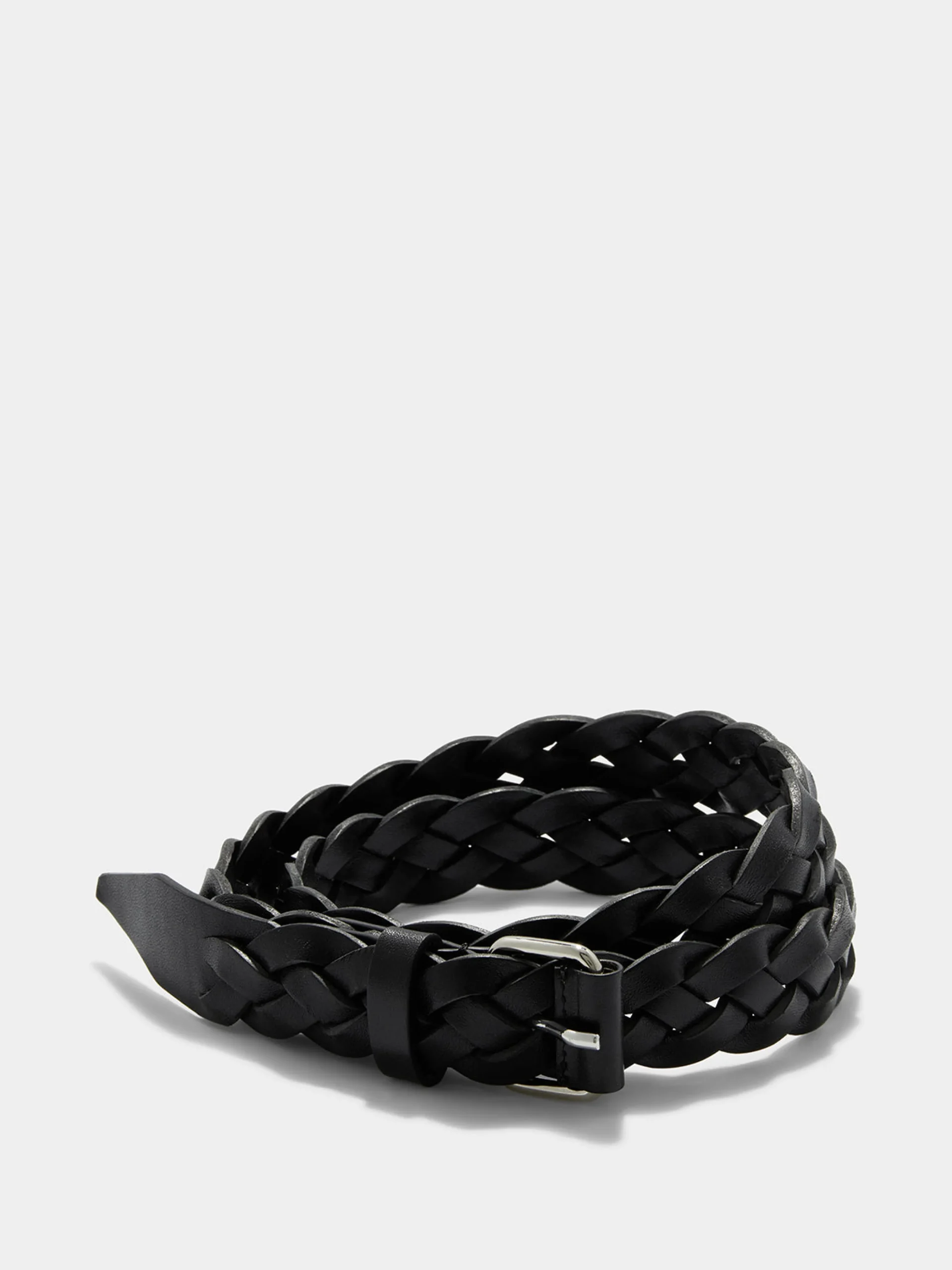 Outlet Aeyde Knox Woven Leather Belt Black Calf