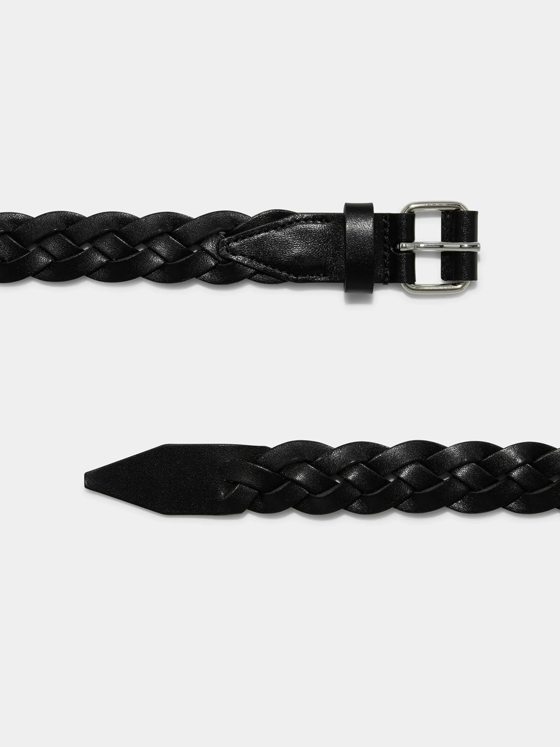 Outlet Aeyde Knox Woven Leather Belt Black Calf