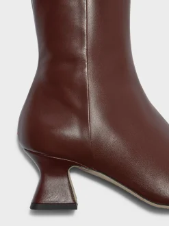 Outlet Aeyde Koko Leather Ankle Boots Port Calf