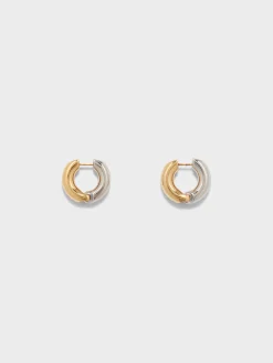 New Aeyde Laurie Medium 18kt Gold and Palladium-Plated Hoop Earrings 18k Gold Plated/Palladium Plated