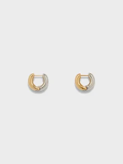 Sale Aeyde Laurie Small 18kt Gold and Palladium-Plated Hoop Earrings 18k Gold Plated/Palladium Plated