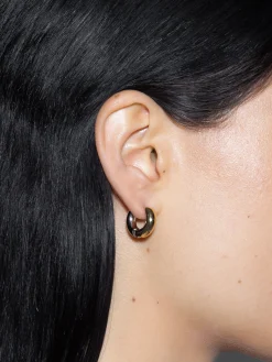 Sale Aeyde Laurie Small 18kt Gold and Palladium-Plated Hoop Earrings 18k Gold Plated/Palladium Plated