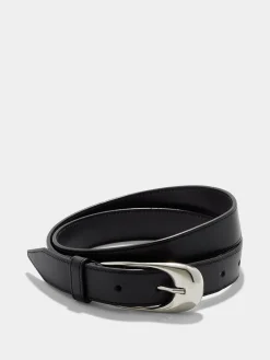 Hot Aeyde Leona Leather Belt Black/Silver