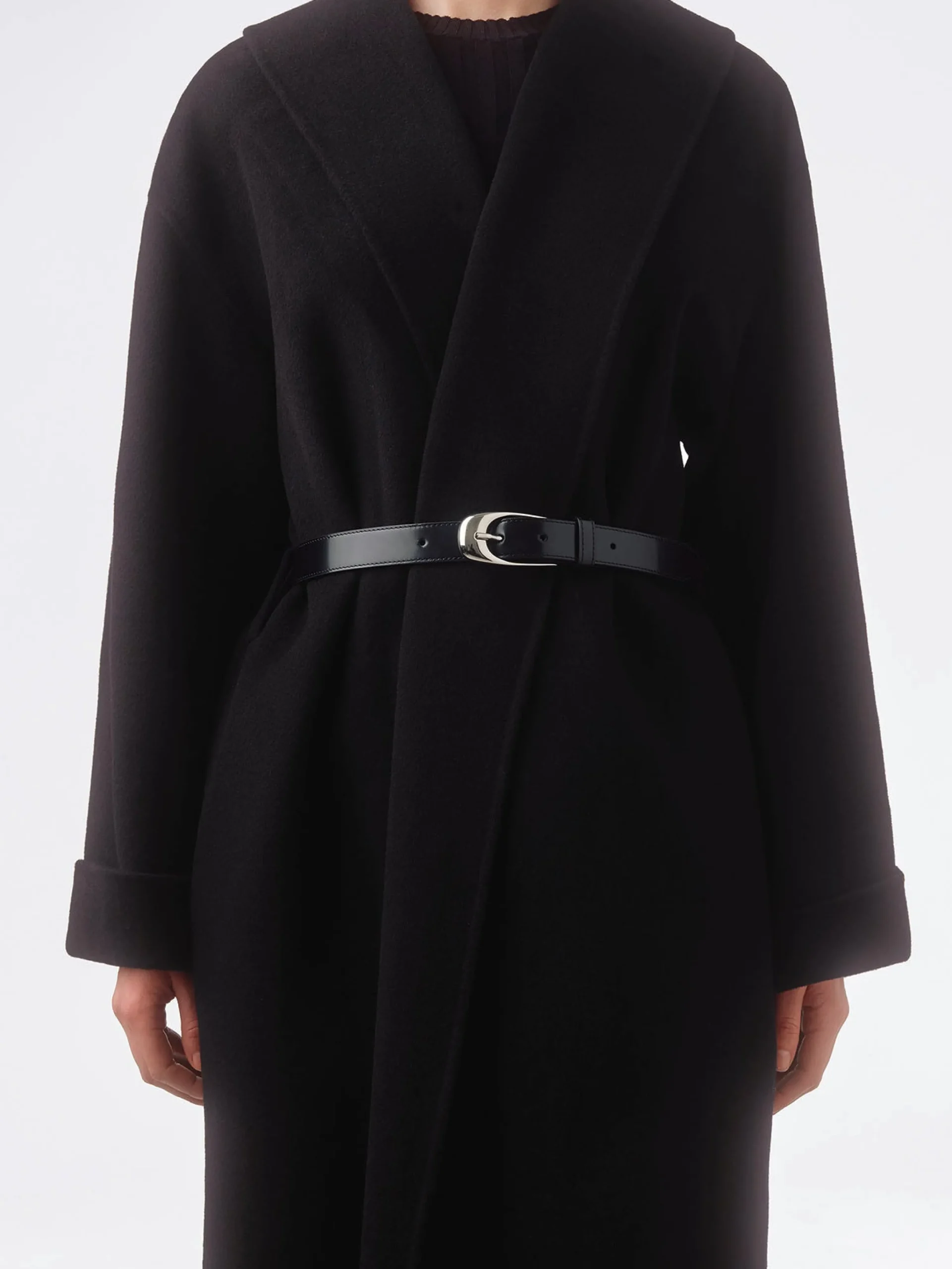 Discount Aeyde Leona Leather Belt Black Polido