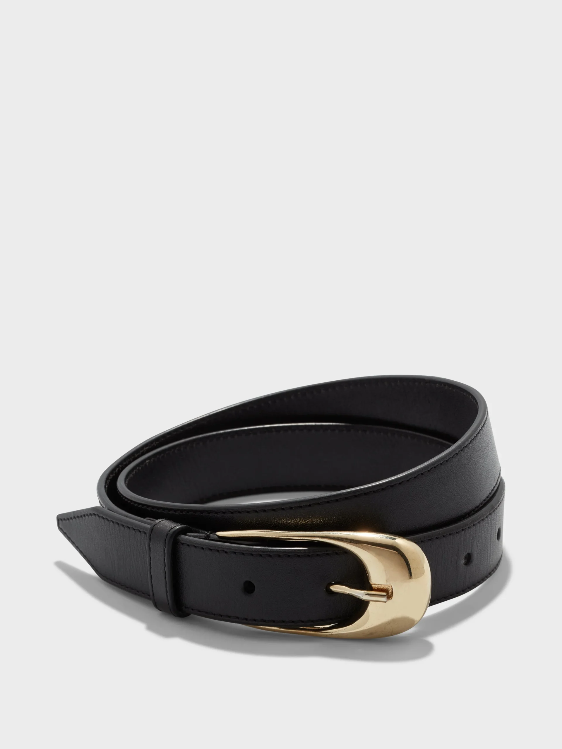 New Aeyde Leona Leather Belt Black/Gold