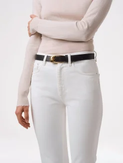 New Aeyde Leona Leather Belt Black/Gold