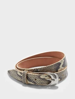 Discount Aeyde Leona Leather Belt Creamy Snake