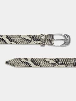 Discount Aeyde Leona Leather Belt Creamy Snake