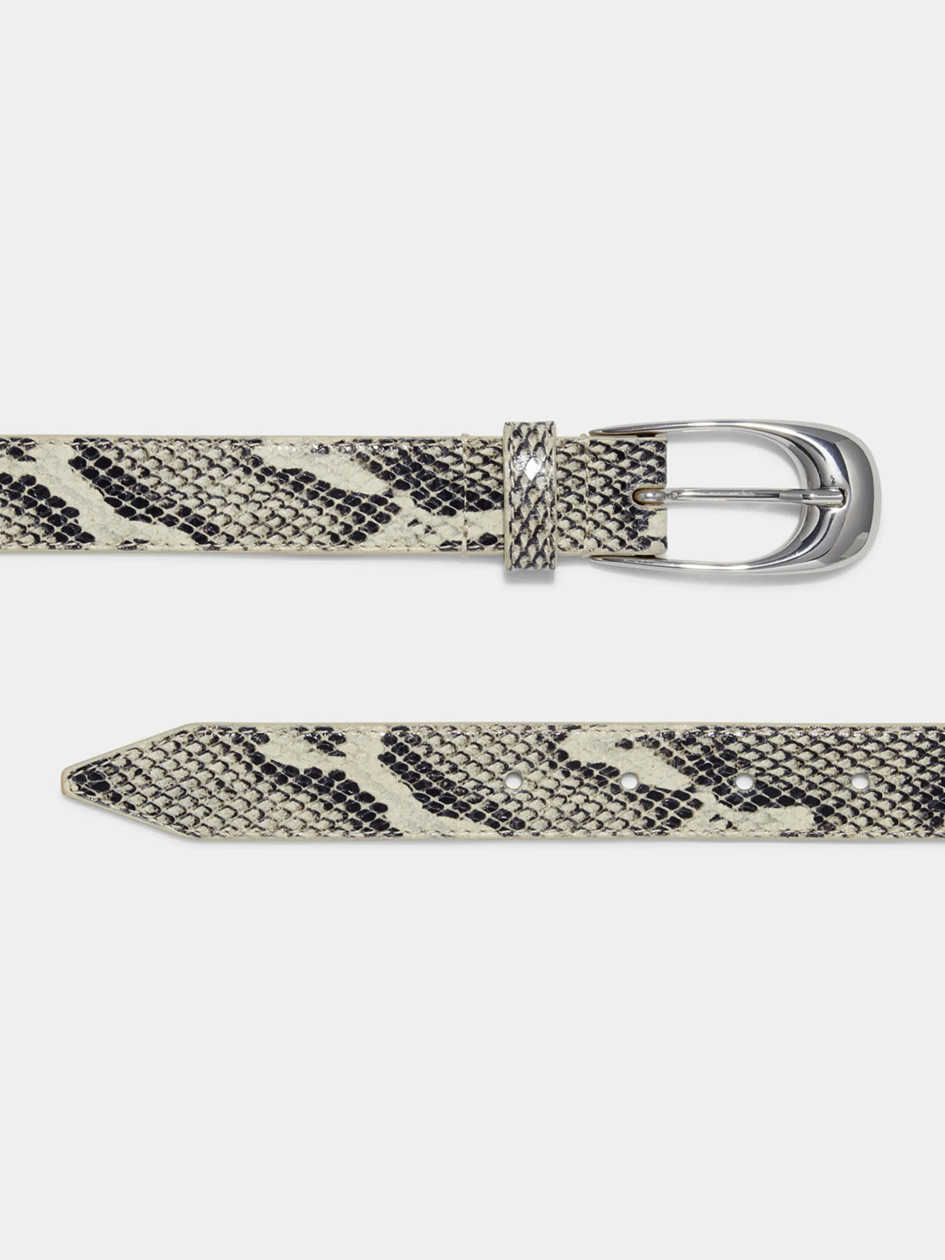 Discount Aeyde Leona Leather Belt Creamy Snake