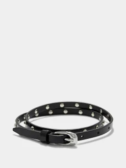 Best Aeyde Liam Studded Leather Belt Black Polido