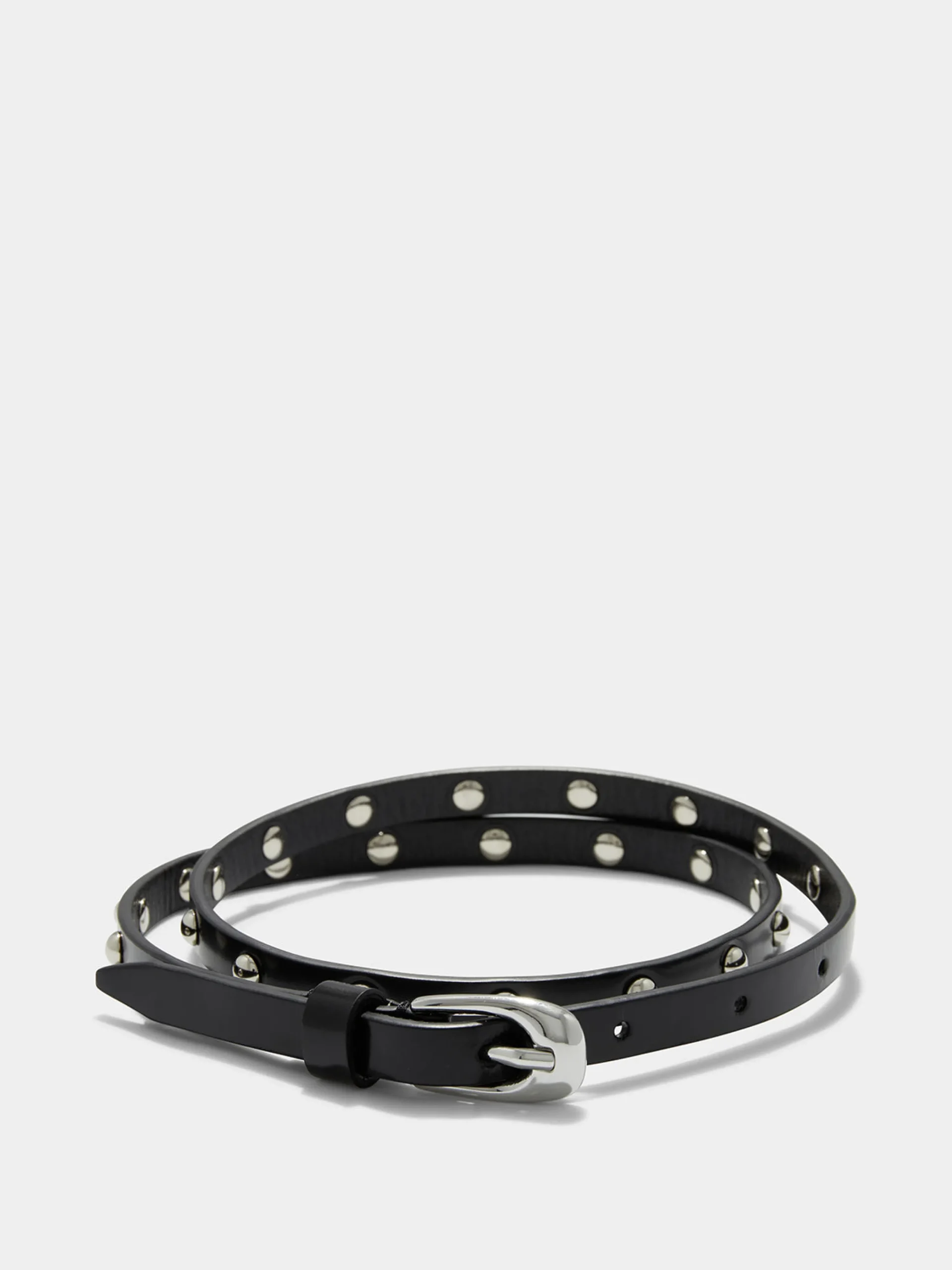 Best Aeyde Liam Studded Leather Belt Black Polido