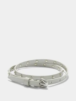 Hot Aeyde Liam Studded Leather Belt Chalk Calf