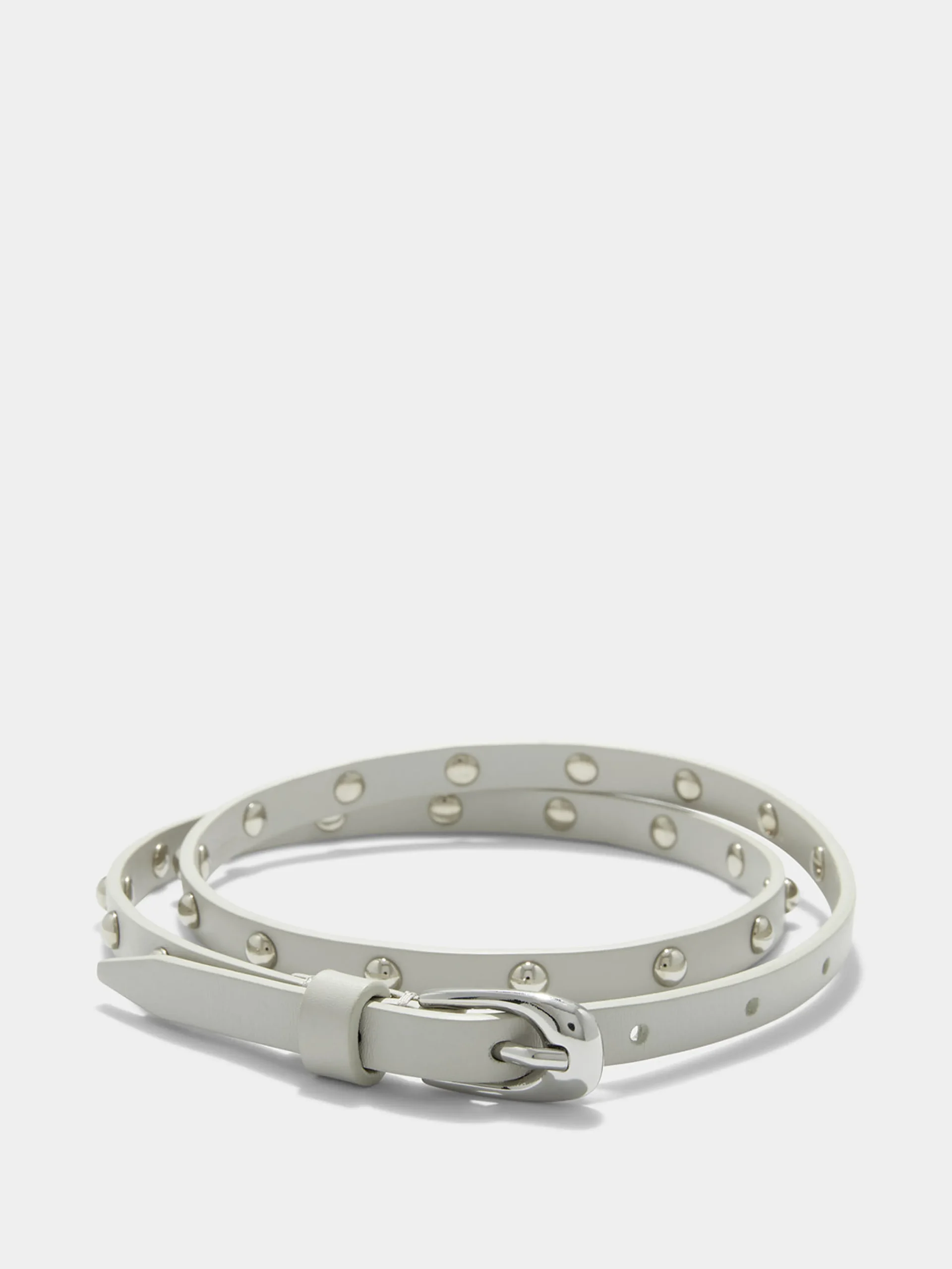Hot Aeyde Liam Studded Leather Belt Chalk Calf