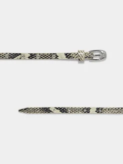 Online Aeyde Liam Studded Leather Belt Creamy Snake