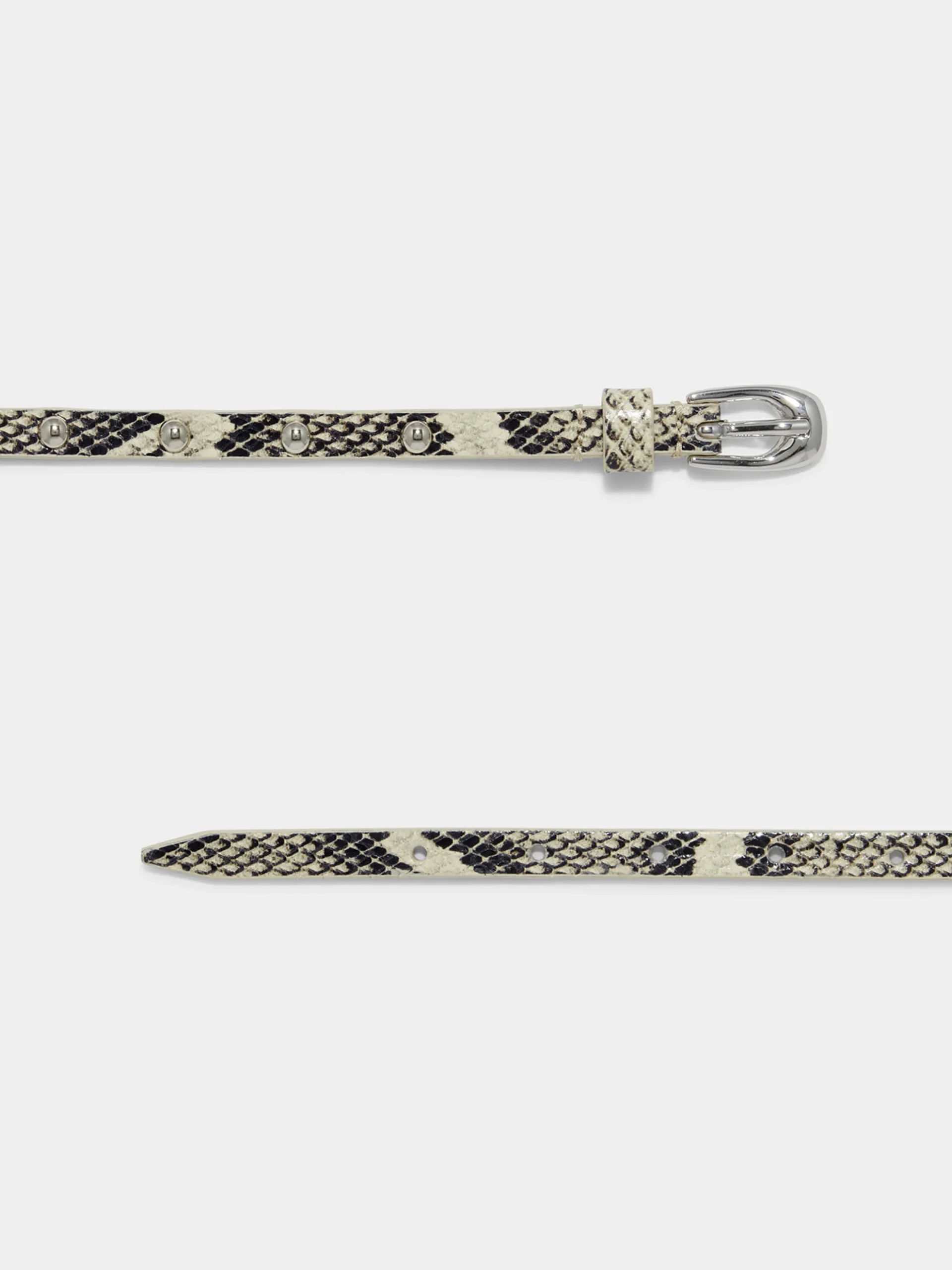 Online Aeyde Liam Studded Leather Belt Creamy Snake