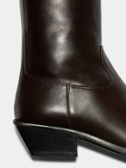 Online Aeyde Luis Leather Cowboy Ankle Boots Moka Calf