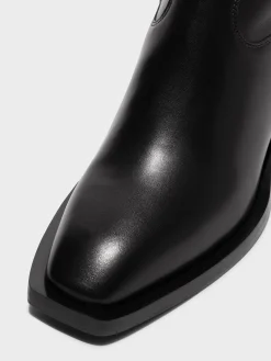 Discount Aeyde Luis Leather Cowboy Ankle Boots Black Calf