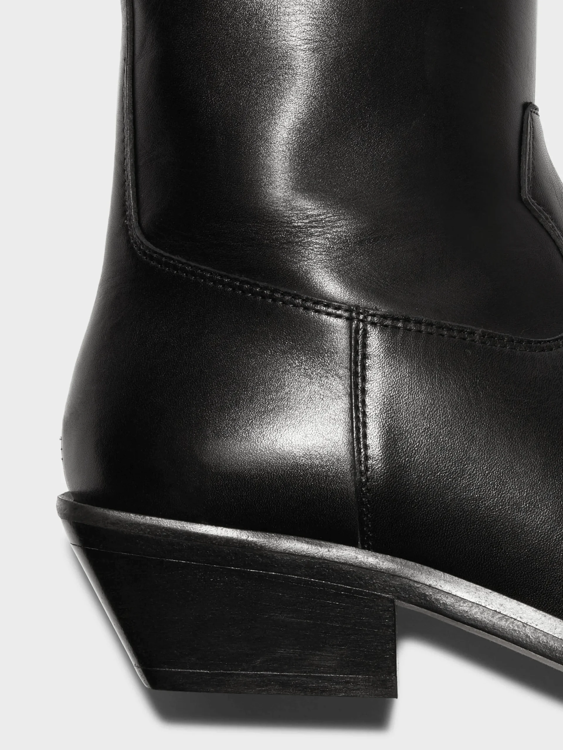 Discount Aeyde Luis Leather Cowboy Ankle Boots Black Calf