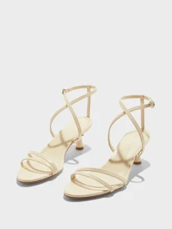 Fashion Aeyde Maeve Leather Stiletto Sandals Creamy Nappa