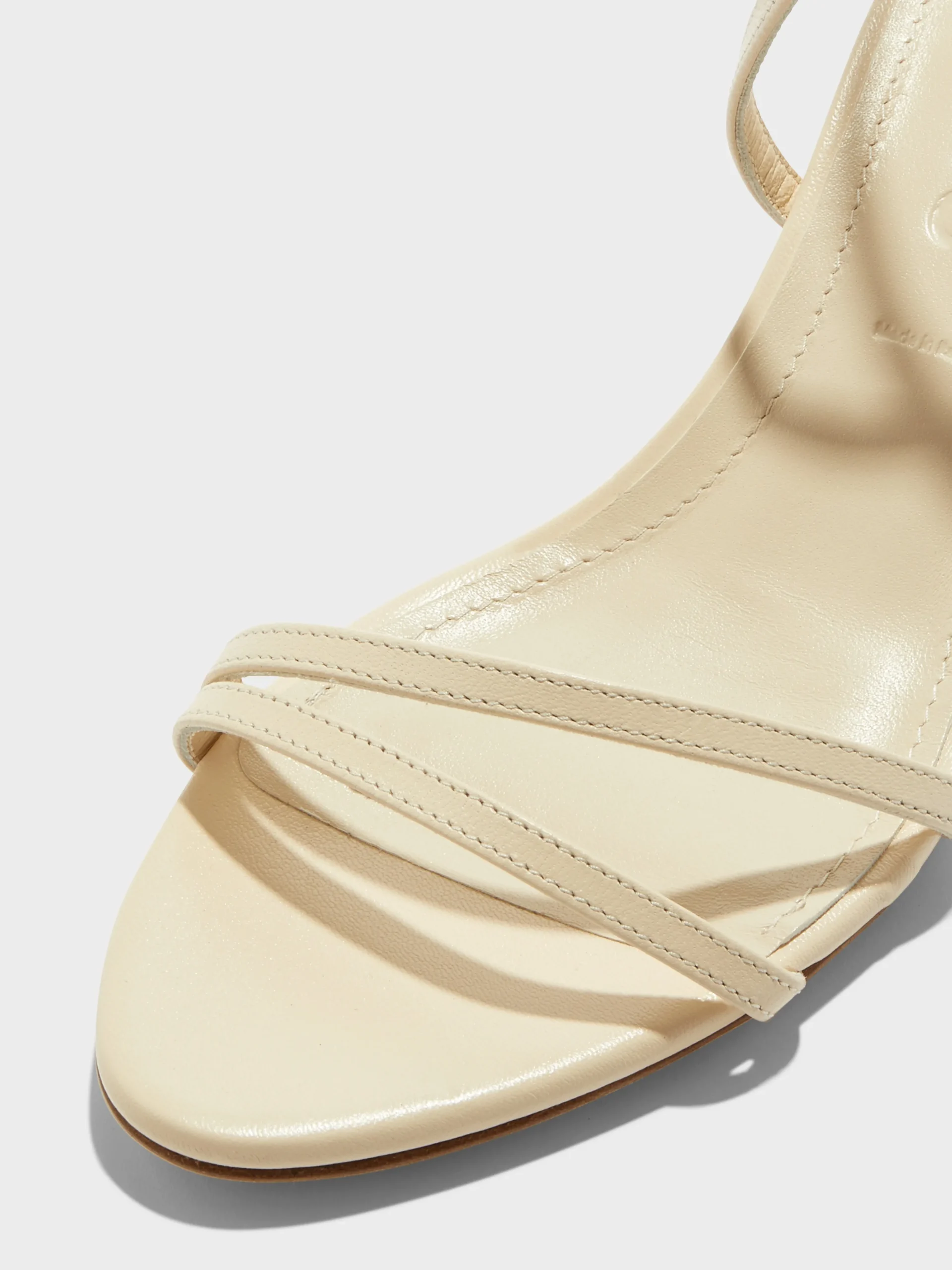 Fashion Aeyde Maeve Leather Stiletto Sandals Creamy Nappa