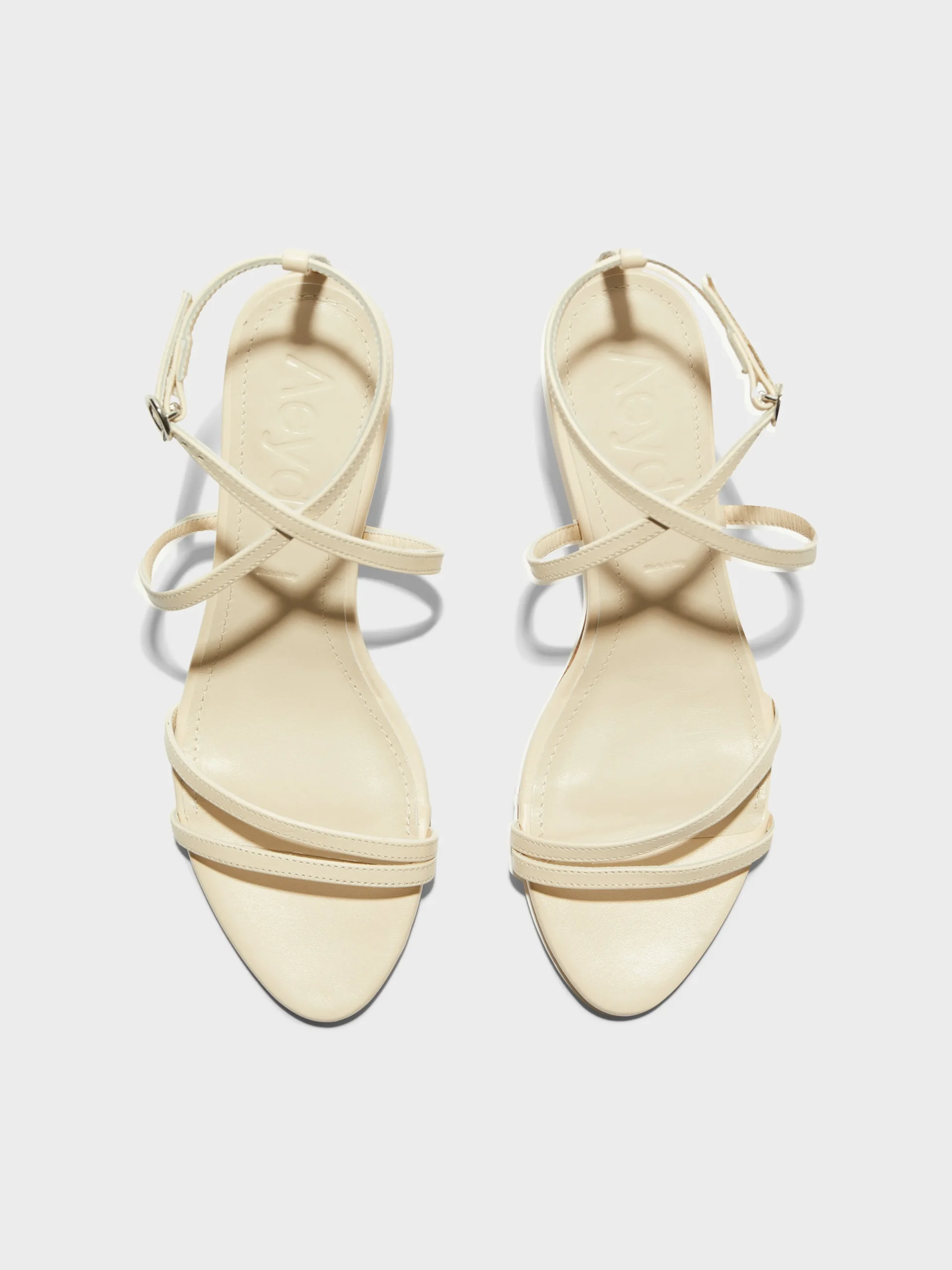Fashion Aeyde Maeve Leather Stiletto Sandals Creamy Nappa