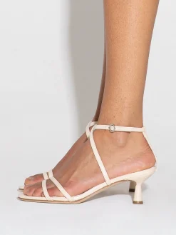 Fashion Aeyde Maeve Leather Stiletto Sandals Creamy Nappa