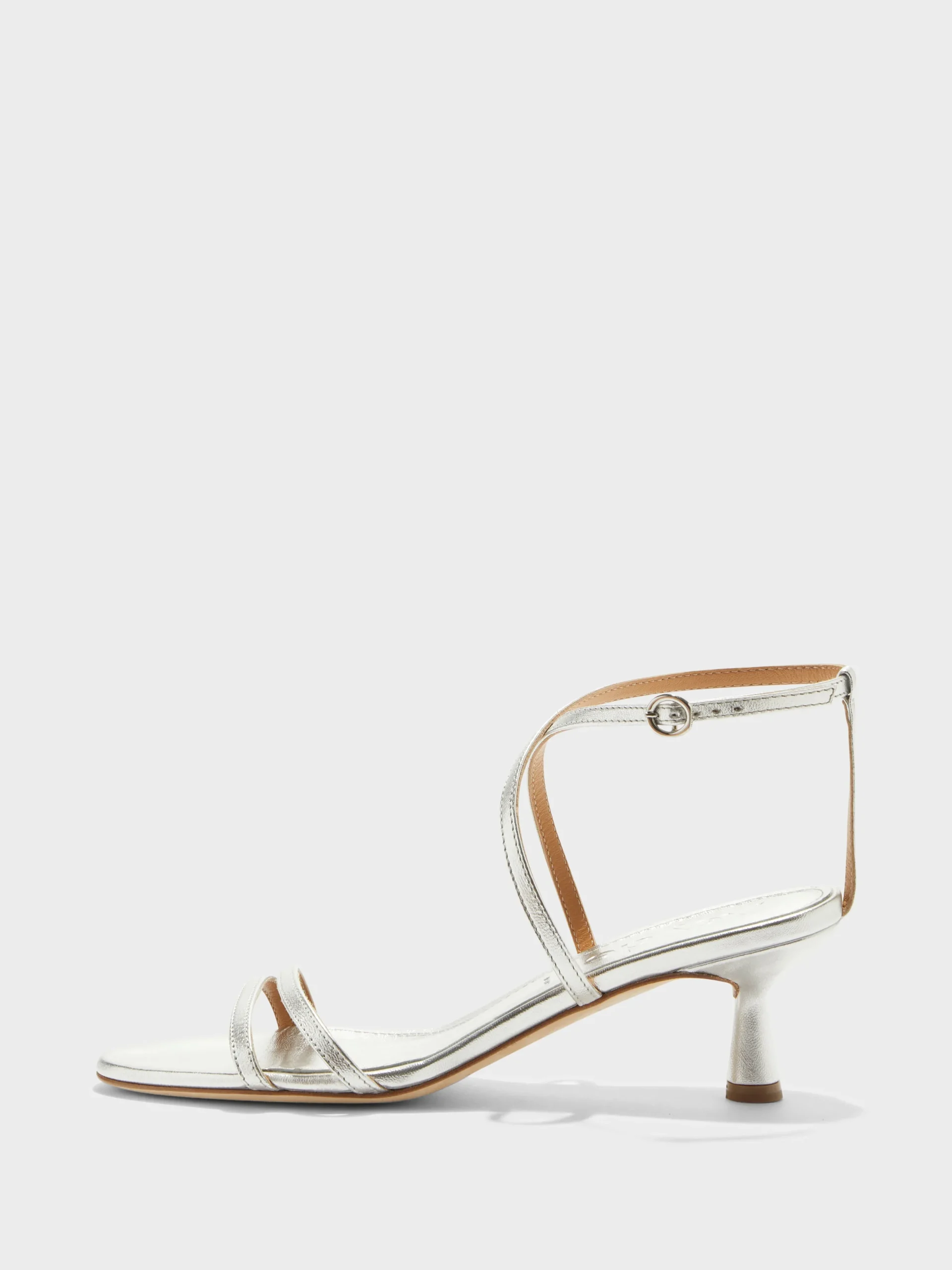 Best Aeyde Maeve Leather Stiletto Sandals Silver Nappa