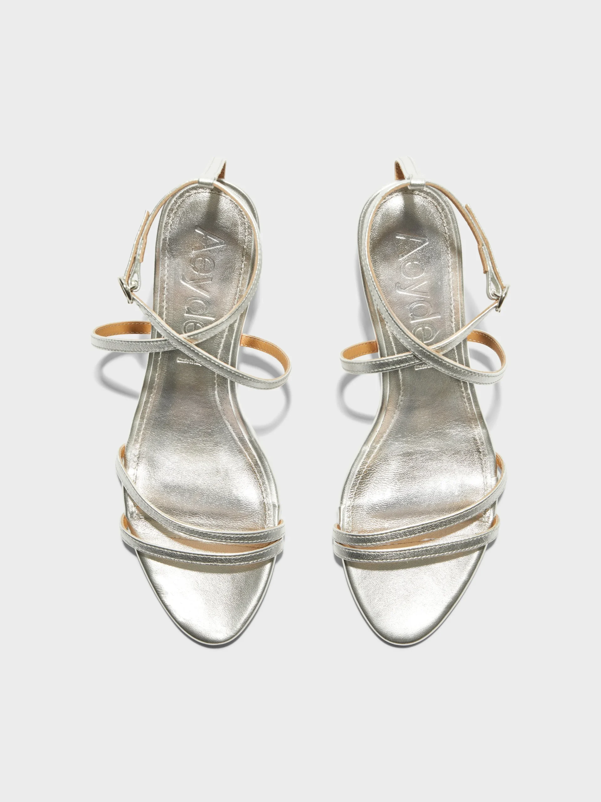 Best Aeyde Maeve Leather Stiletto Sandals Silver Nappa