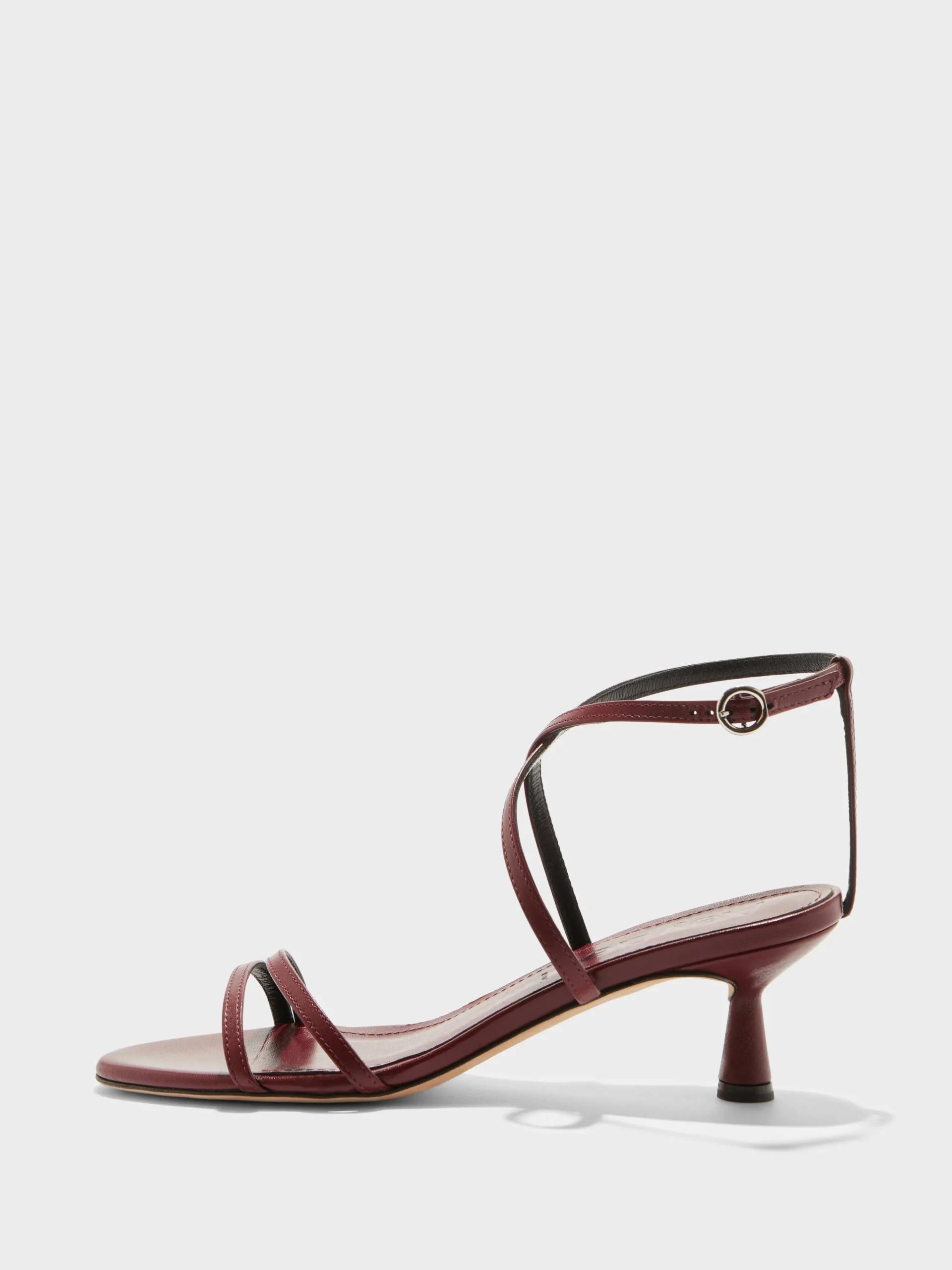 New Aeyde Maeve Leather Stiletto Sandals Port Nappa