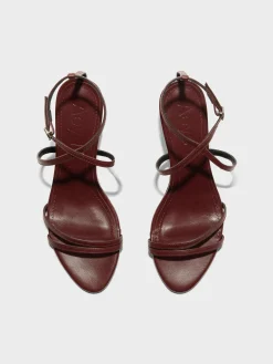New Aeyde Maeve Leather Stiletto Sandals Port Nappa
