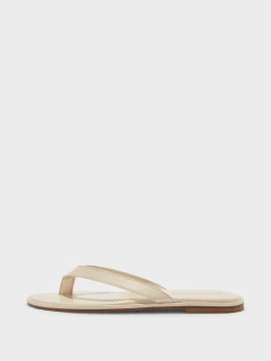 Hot Aeyde Melody Leather Thong Sandal Creamy Nappa