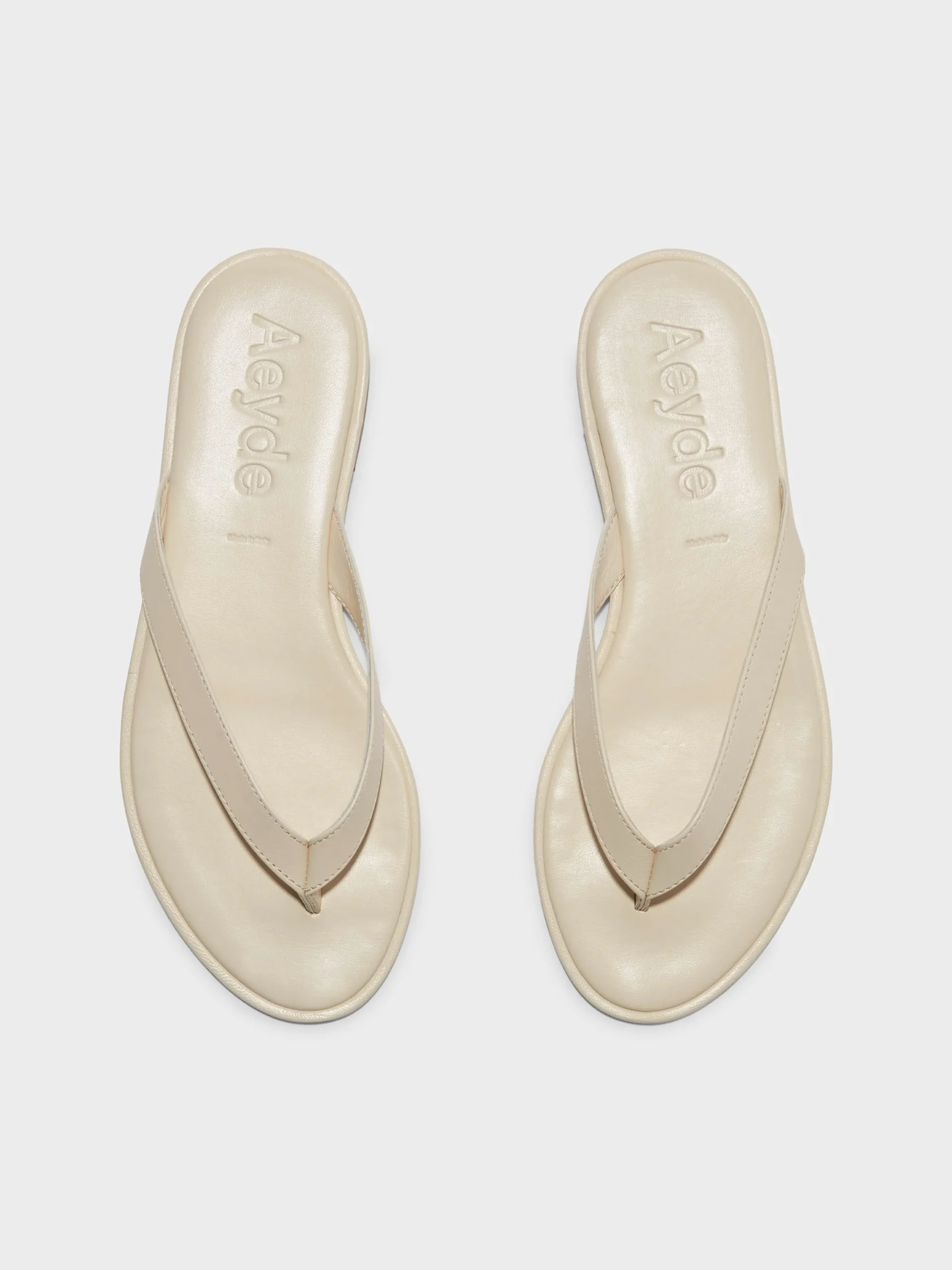 Hot Aeyde Melody Leather Thong Sandal Creamy Nappa