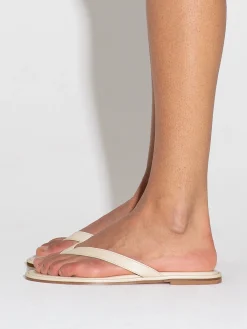 Hot Aeyde Melody Leather Thong Sandal Creamy Nappa