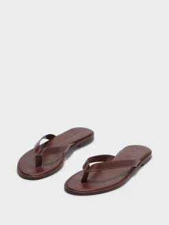 Best Aeyde Melody Leather Thong Sandal Port Nappa