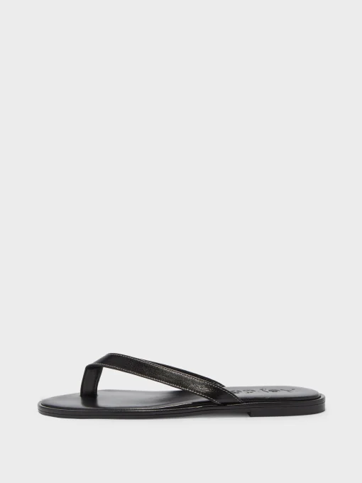 Hot Aeyde Melody Leather Thong Sandal Black Nappa