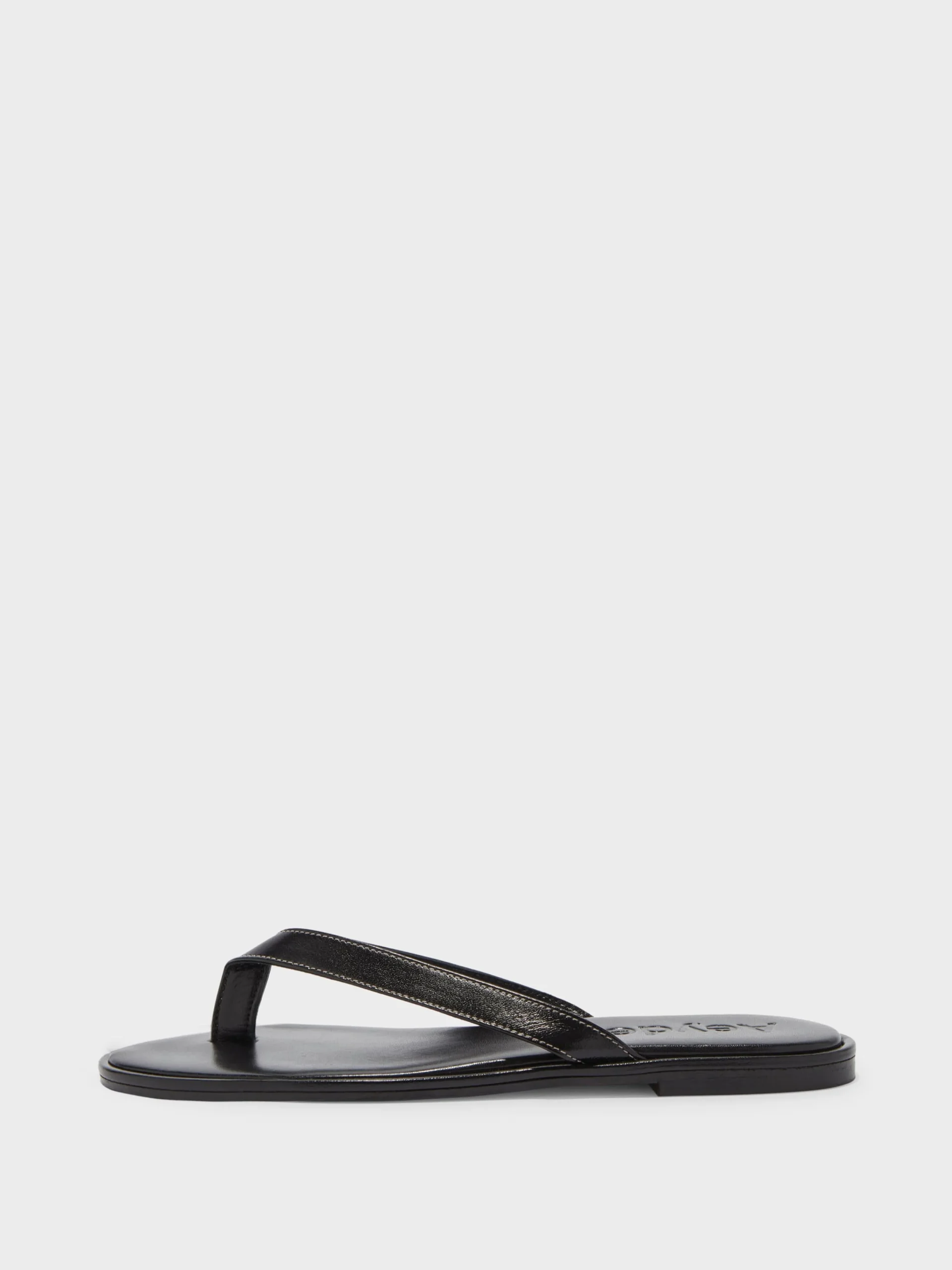 Hot Aeyde Melody Leather Thong Sandal Black Nappa