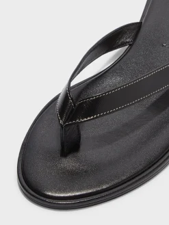 Hot Aeyde Melody Leather Thong Sandal Black Nappa