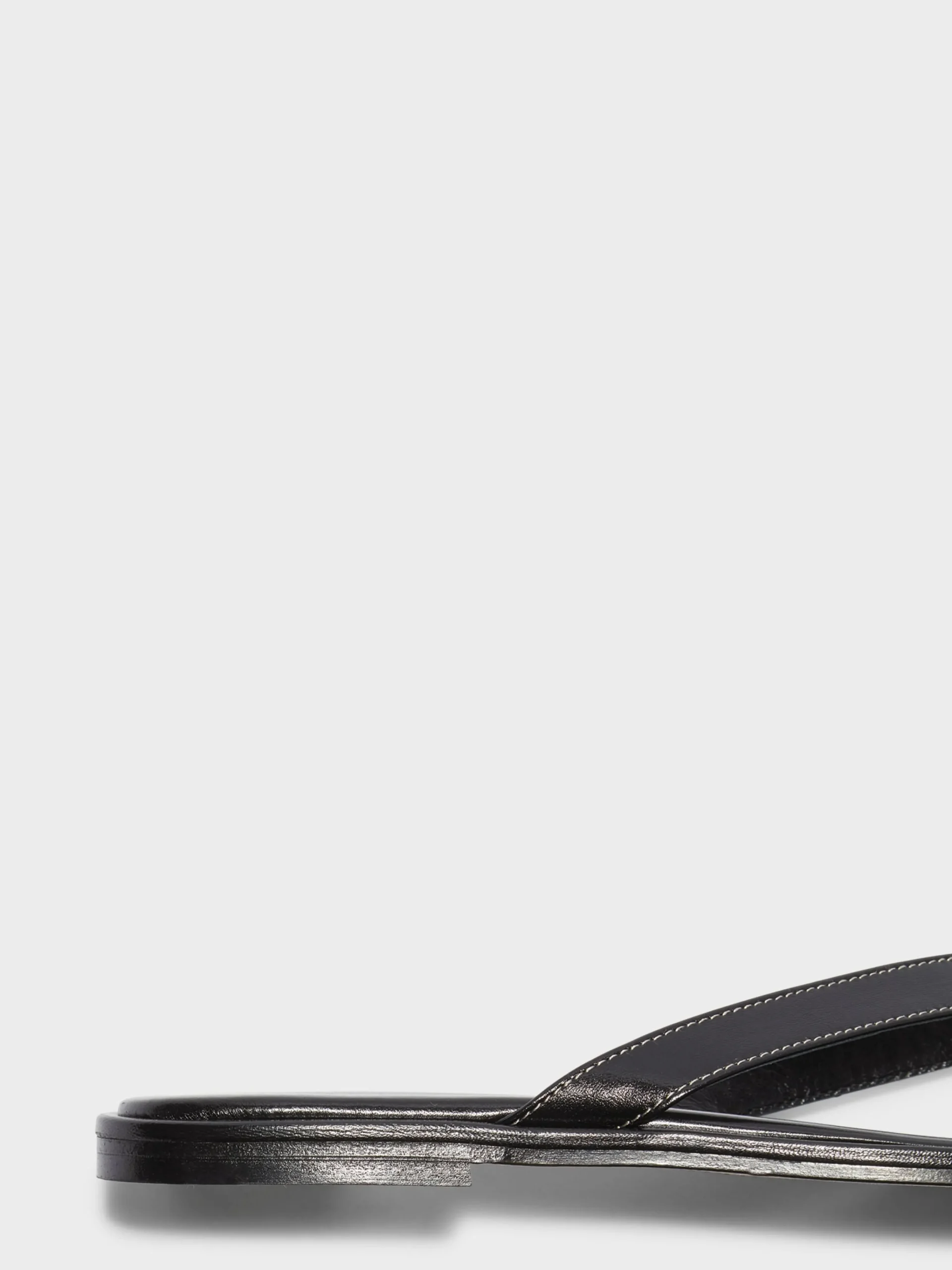 Hot Aeyde Melody Leather Thong Sandal Black Nappa