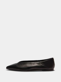Outlet Aeyde Moa Leather Ballet Flats Black Nappa