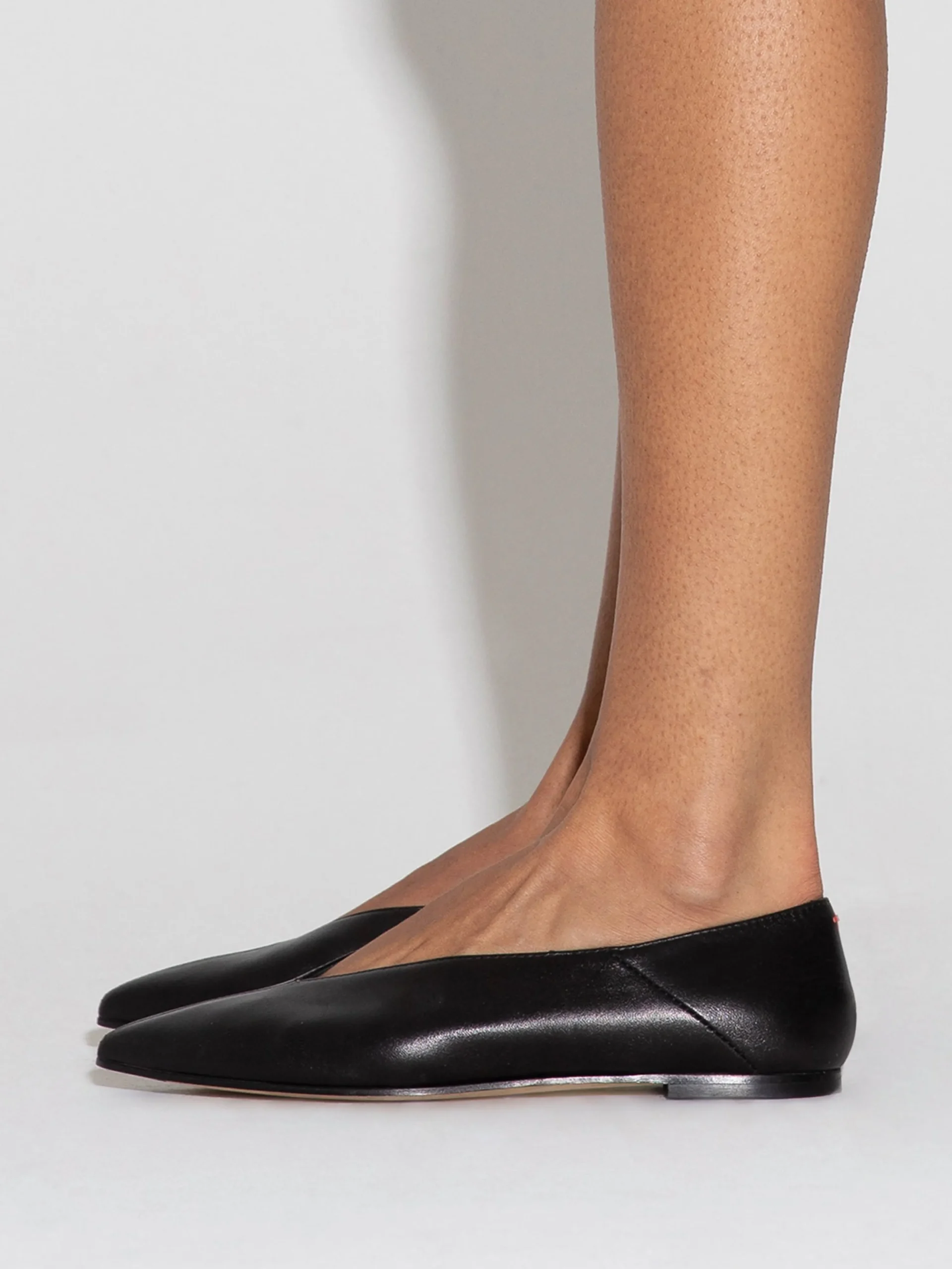 Outlet Aeyde Moa Leather Ballet Flats Black Nappa