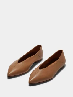 New Aeyde Moa Leather Ballet Flats Hazelnut Nappa