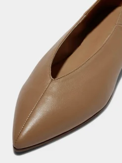 New Aeyde Moa Leather Ballet Flats Hazelnut Nappa