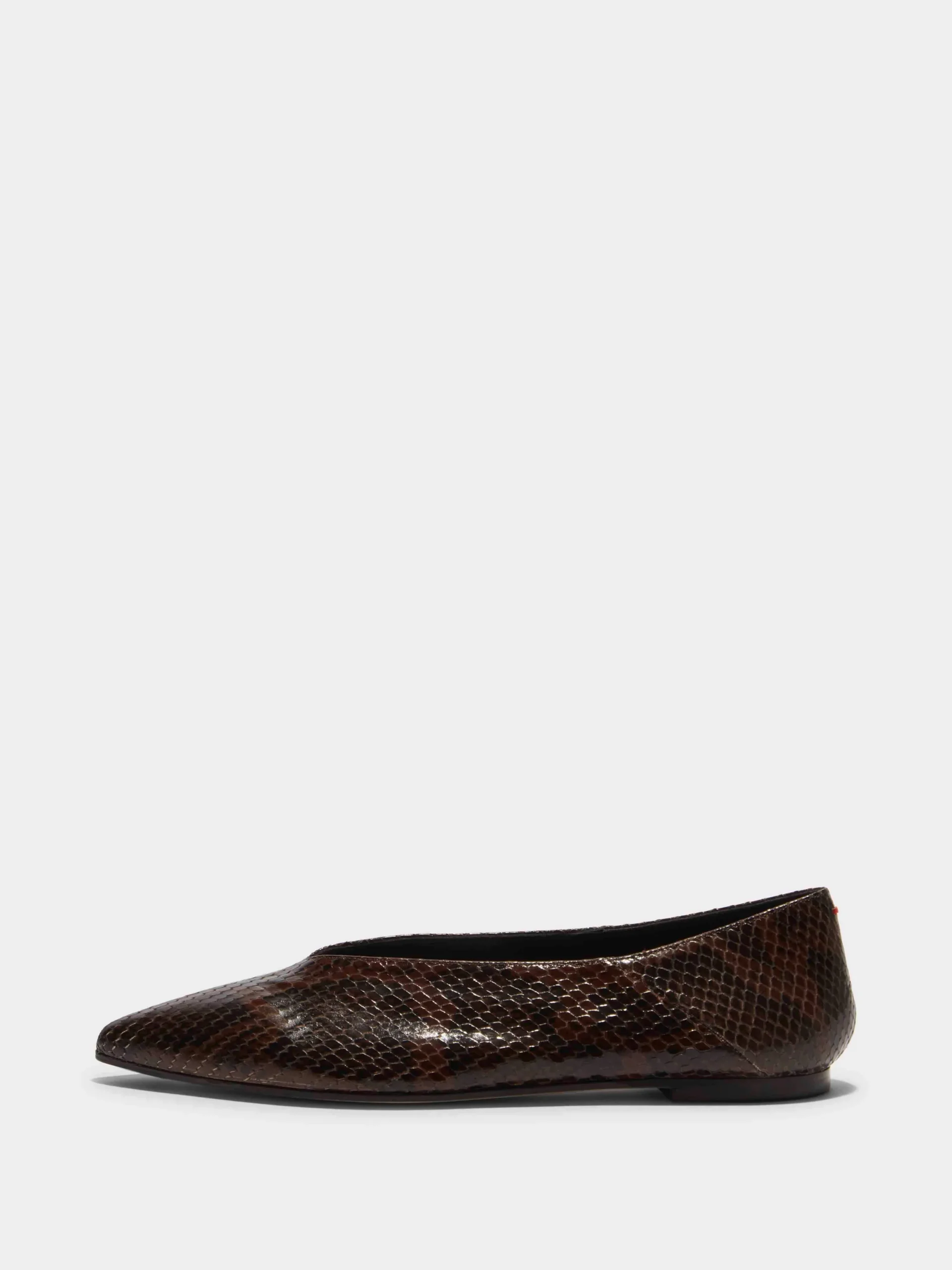 Online Aeyde Moa Leather Ballet Flats Moka Snake