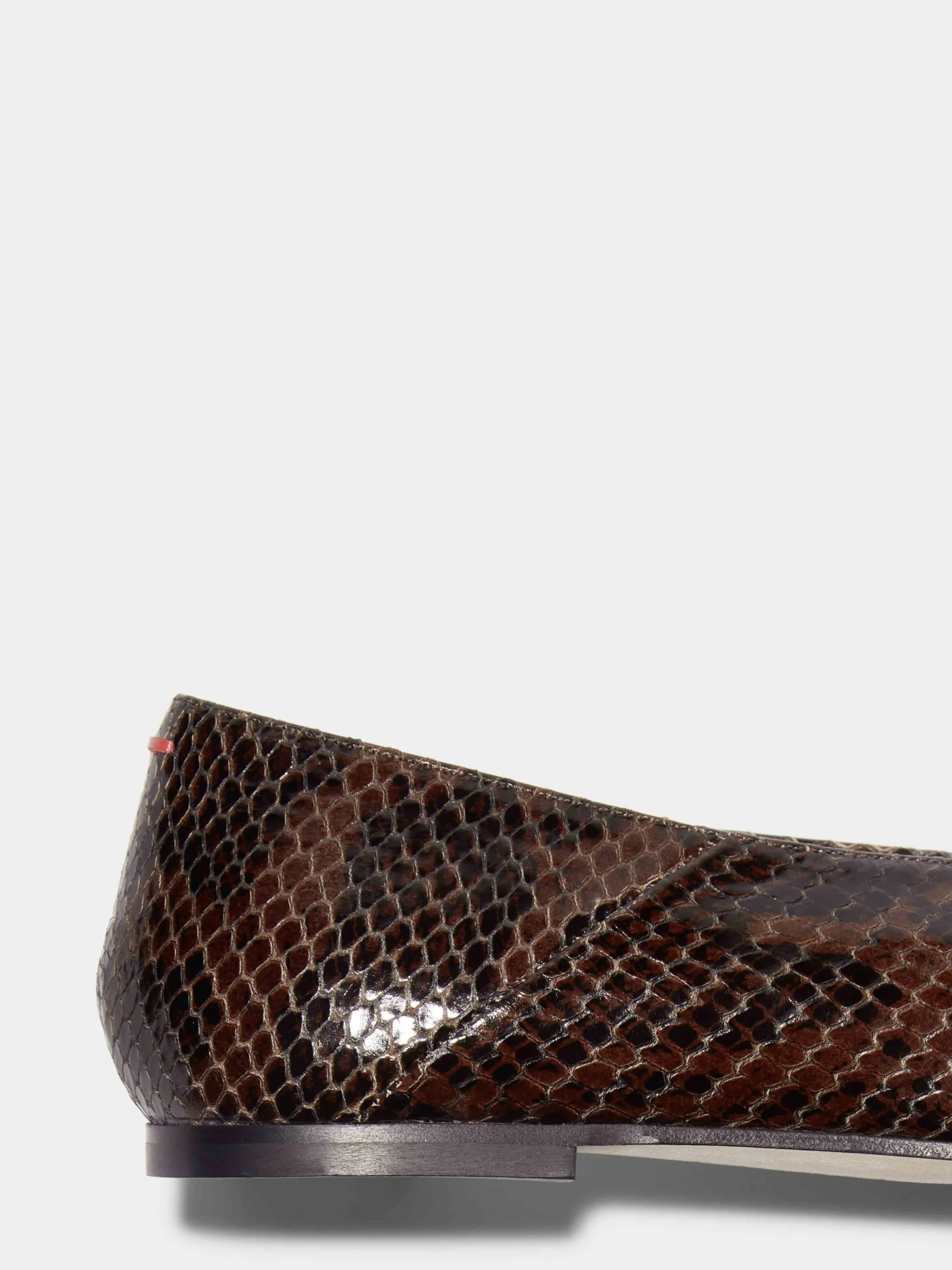 Online Aeyde Moa Leather Ballet Flats Moka Snake