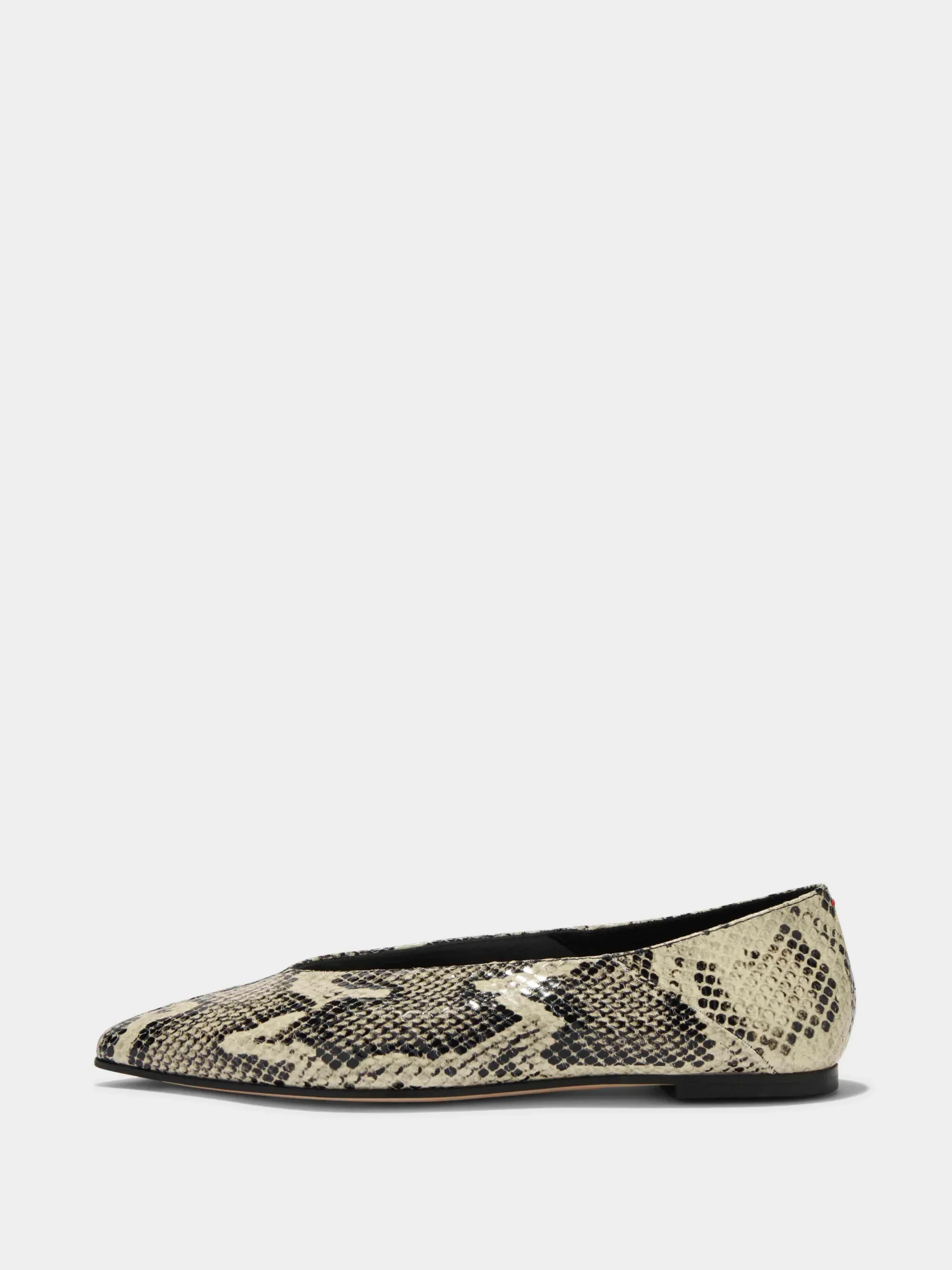 Fashion Aeyde Moa Leather Ballet Flats Creamy Snake